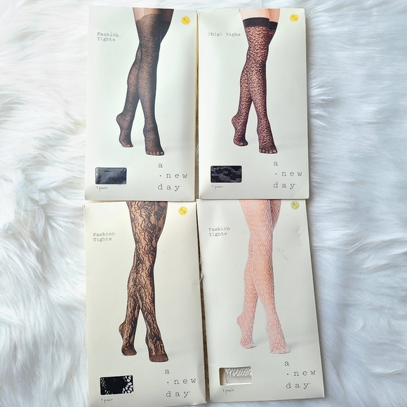 4pc S/M+M/L A New Day Patterned Thights/ThighHighs